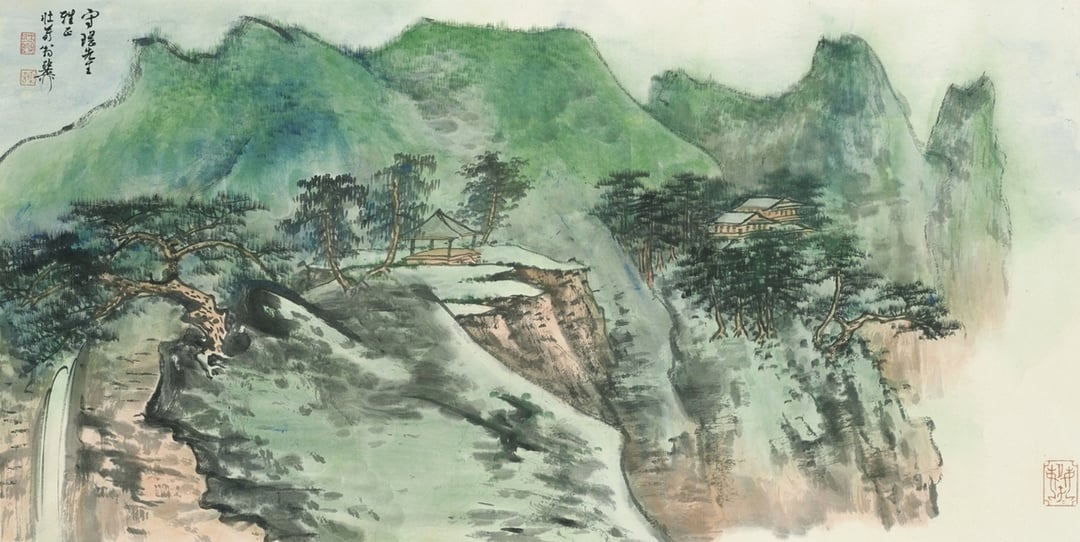編號270的謝稚柳《春山含翠圖》，設色紙本，41.6×83.5公分，估價28萬至38萬港元，藏家直接得自畫家寫贈。（©香港邦瀚斯）