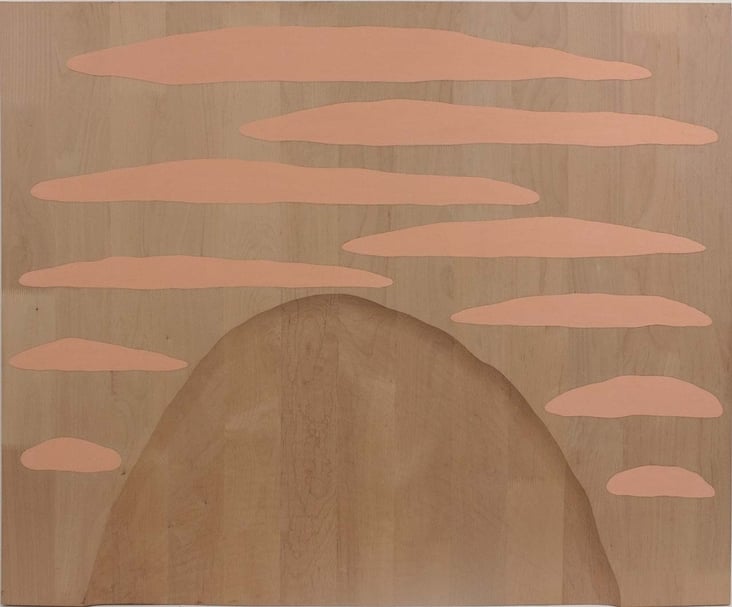 小清水漸《珊瑚Relief》,顏料、梻木,29.8x29.8cm,1992。(也趣藝廊提供)