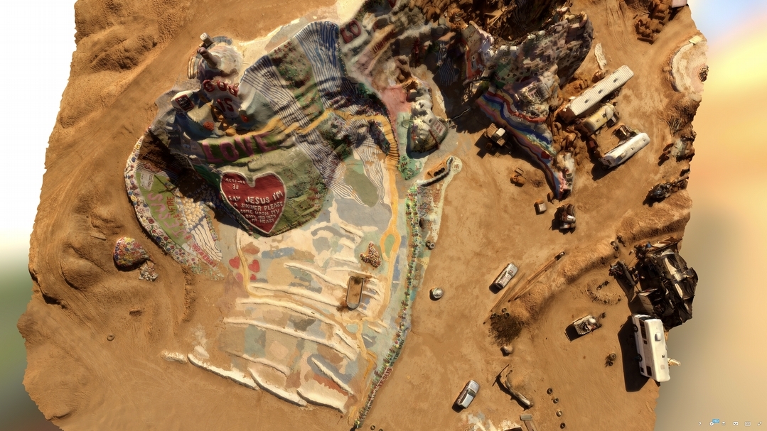 劉玗《Salvation Mountain》，影音裝置、單頻道播放、彩色、雙聲道，23分59秒，2018。（劉玗提供）