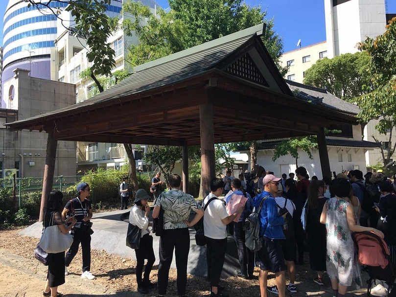 內山下小學校廢棄的土俵（相撲場）。（攝影／陳飛豪）