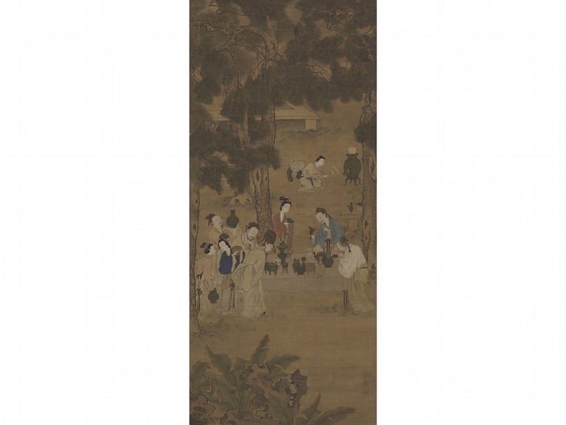 傳宋劉松年〈博古圖〉。（國立故宮博物院提供）