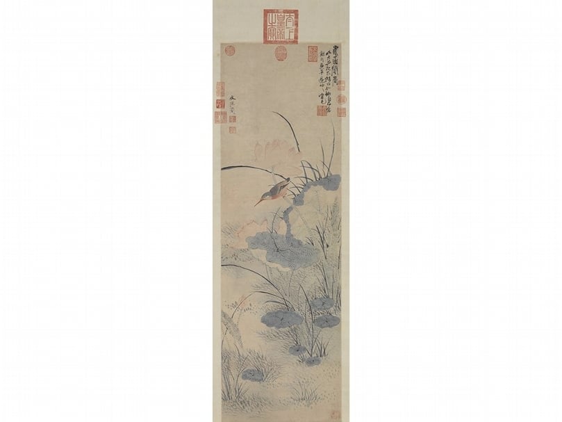 明文從簡畫〈水面聞香〉。（國立故宮博物院提供）