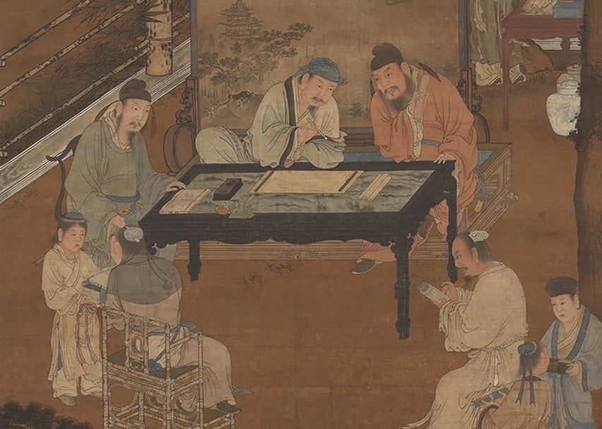 宋人《十八學士圖》（局部），173.7×103.5公分。（故宮Open Deta）