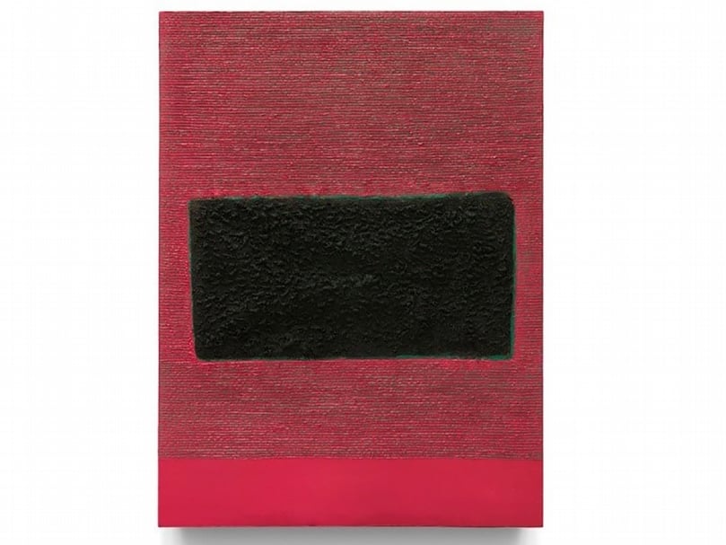 王小松《幕》（Scene），布面油畫樹脂，200x150cm，2013。（臺北寶吉祥藝術中心提供）