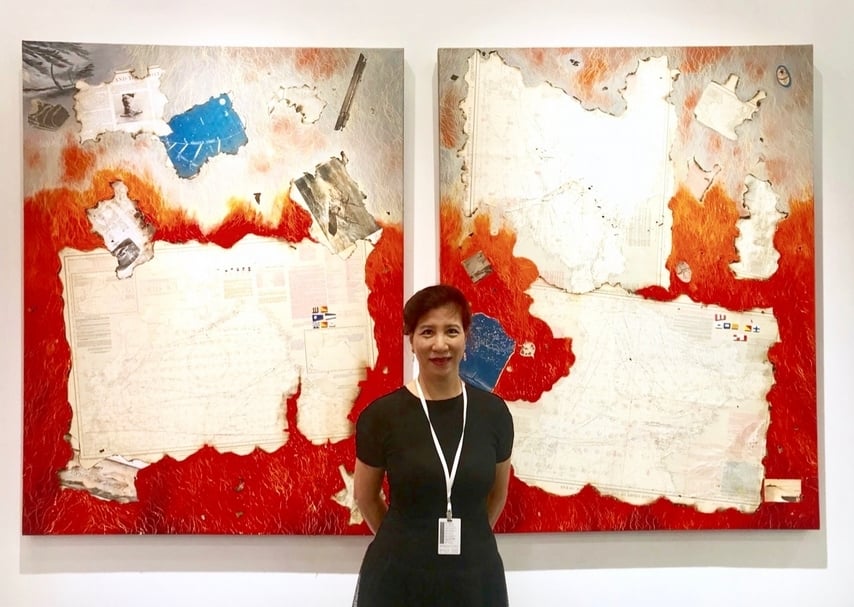 郭木生美術中心以藝術家鄭麗雲的個展參與ART TAIPEI，以「綠地球」的概念呈現一系列與環境議題相關的最新創作。（本刊資料室）