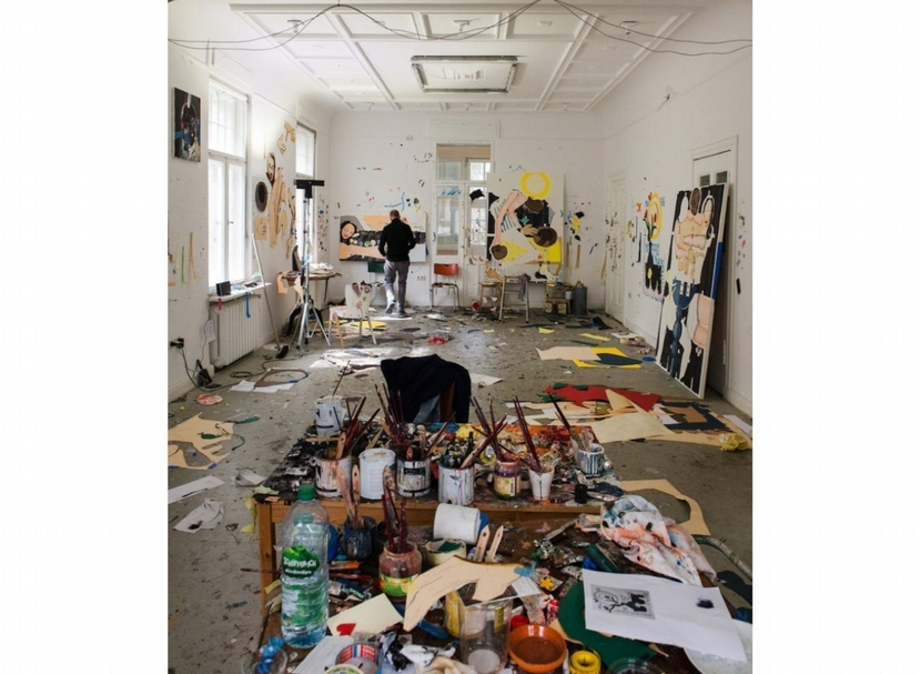 馬格納斯．普萊森（Mangus Plessen）工作室一景。（© Mai 36 Galerie）