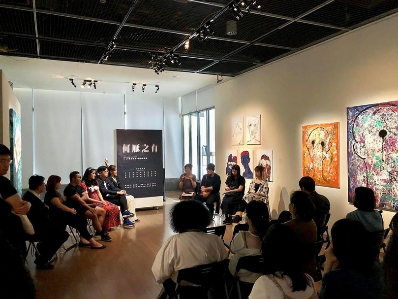 2019年5月，第九屆實習策展「何厭之有」與藝術家面對面座談會。（東海大學美術系提供）