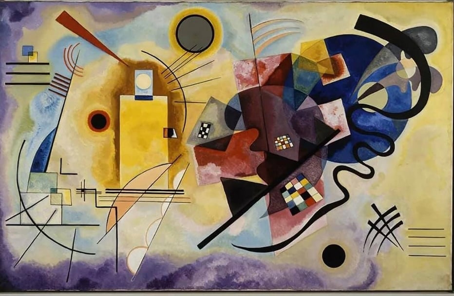 瓦西里·康定斯基 《黃、紅、藍》（Yellow-Red-Blue）（© Centre Pompidou, MNAM-CCI/Philippe Migeat/ Dist. RMN-GP）