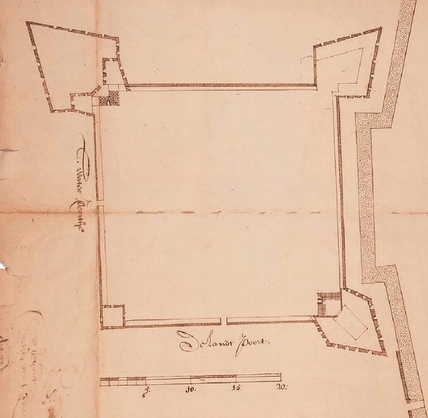 1667年，北荷蘭城設計圖。（圖片取自《透地雷達技術應用於基隆和平島古堡舊城牆遺址之探測期末報告書》）