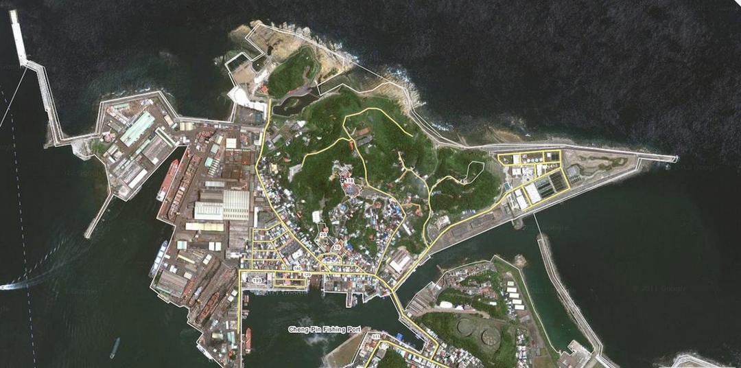 基隆和平島衛星圖。（© WikiMapia）