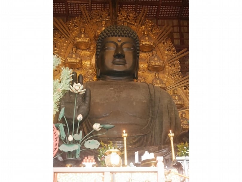 奈良時代〈東大寺盧舍那佛坐像〉，日本國寶，東大寺大佛殿藏。（攝影：王怡文）