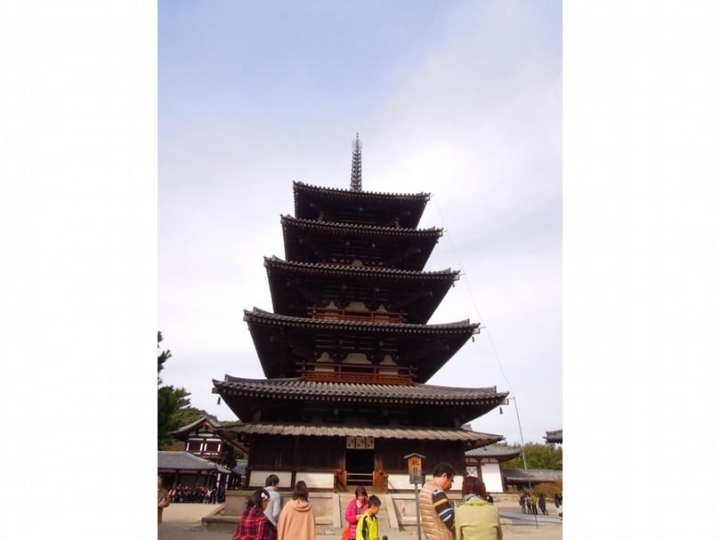 奈良重要寺院之一的法隆寺。（攝影：王怡文）