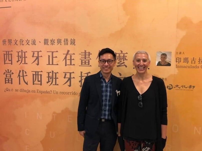 對談人吳東龍及ABC美術館館長印瑪古拉達．葛秋合影。（攝影／林品樺）
