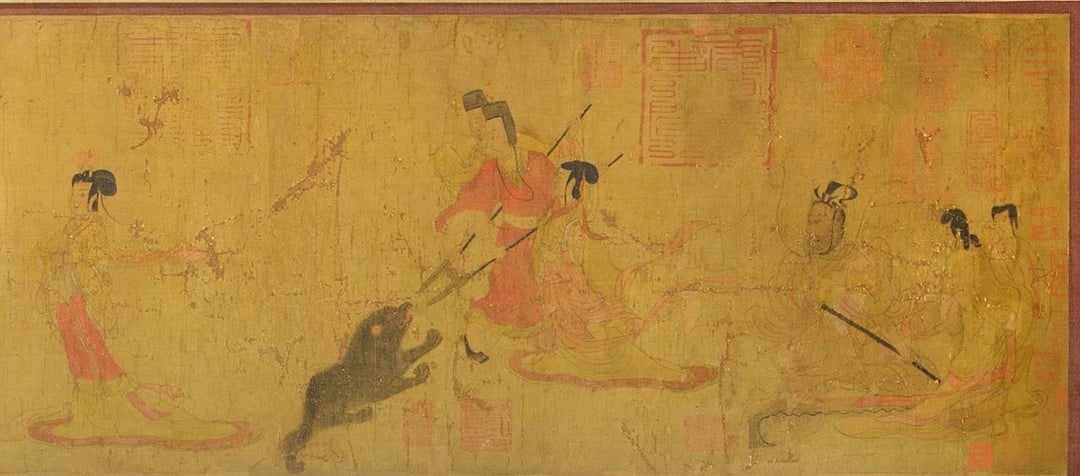 大英本《女史箴圖》局部1:馮婕妤擋熊。(©大英博物館)