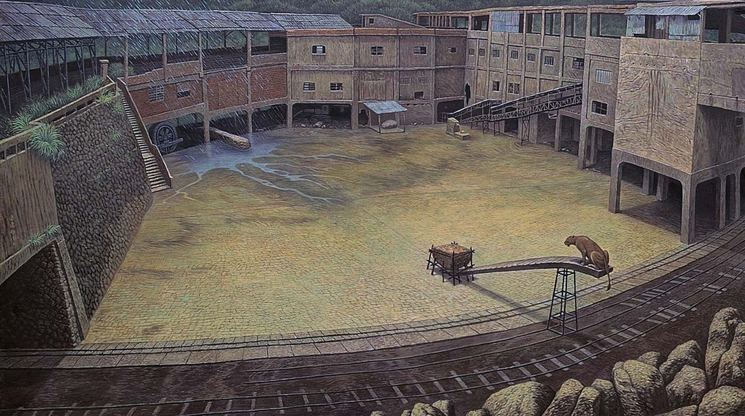 連建興《陷於思緒中的母獅》，油彩畫布，135 x 130 cm，1990。（藝術家提供）