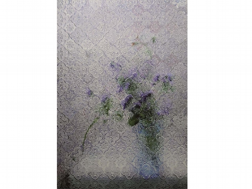 李吉祥《紫色斑點習作》，油彩畫布，116.5x80cm，2019。（藝術家提供）