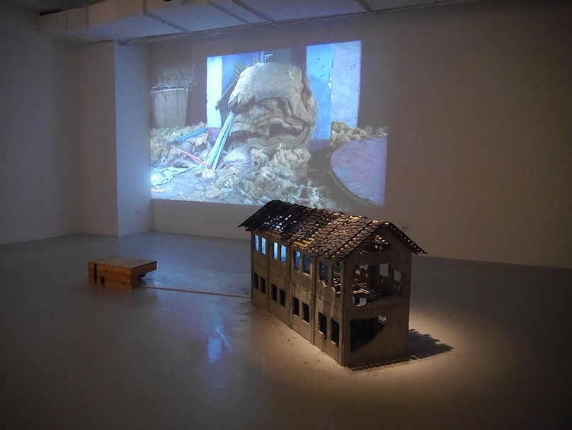 陳湘汶策展的「箱鬼」,邱子晏作品展出現場。(陳湘汶提供)