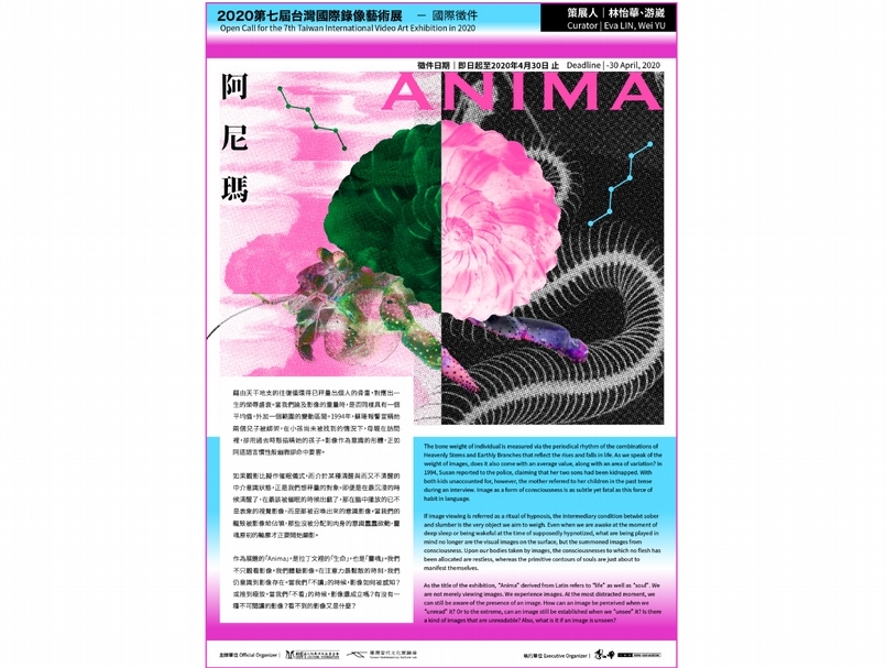 第七屆「台灣國際錄像藝術展：阿尼瑪」主視覺。（鳳甲美術館提供）
