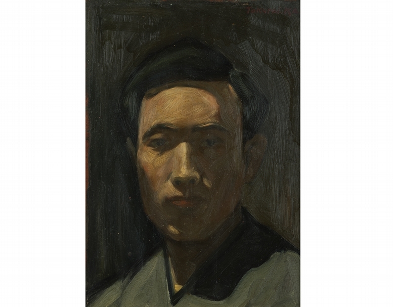 何德來《自畫像》，1930年，油彩木板，33×24公分，新竹市文化局收藏。（新竹市文化局提供）
