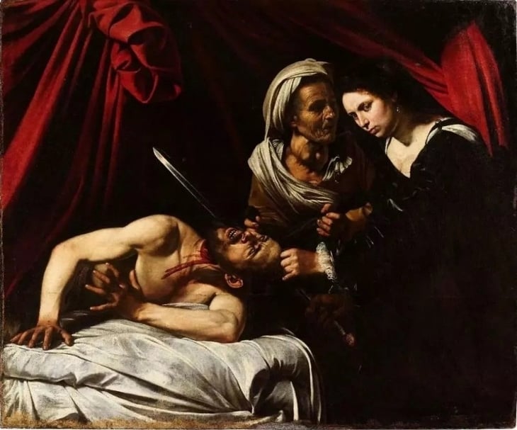 卡拉瓦喬（Caravaggio）《裘蒂斯與赫羅弗尼斯》（Judith and Holofernes）。（©Cabinet Turquin）