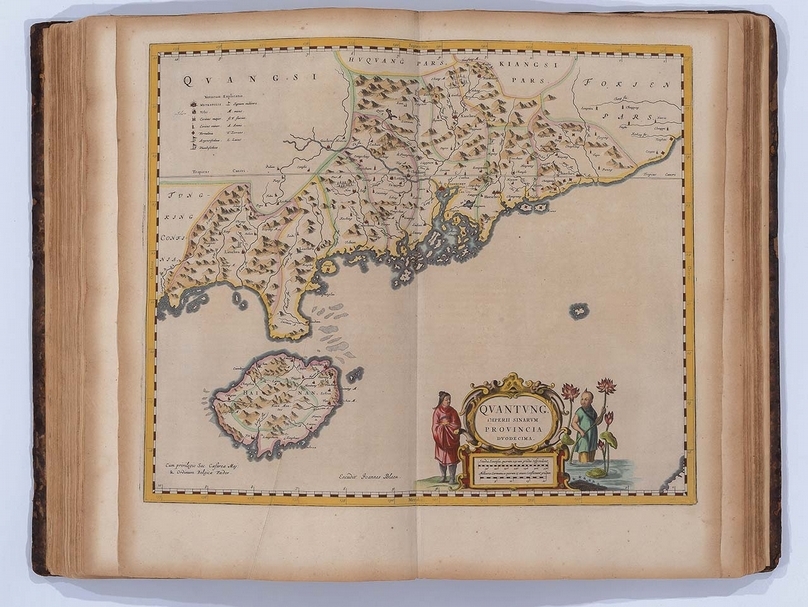 衛匡國1655年作〈中國新圖志〉，私人藏。（香港海事博物館及借展單位提供）