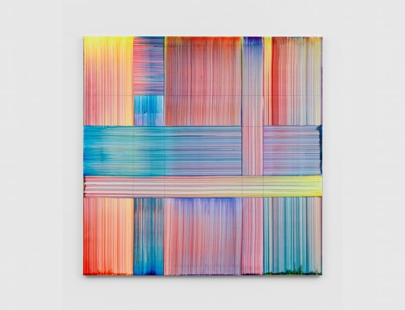 貝爾納．弗里茲（Bernard Frize）《Flagt》，壓克力顏料、樹脂、畫布，122x122cm，2019。（© artist and Simon Lee Gallery）