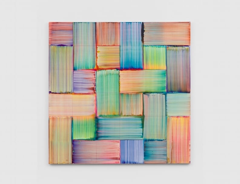 貝爾納．弗里茲（Bernard Frize）《Pind》，壓克力顏料、樹脂、畫布，122x122cm，2019。（© artist and Simon Lee Gallery）