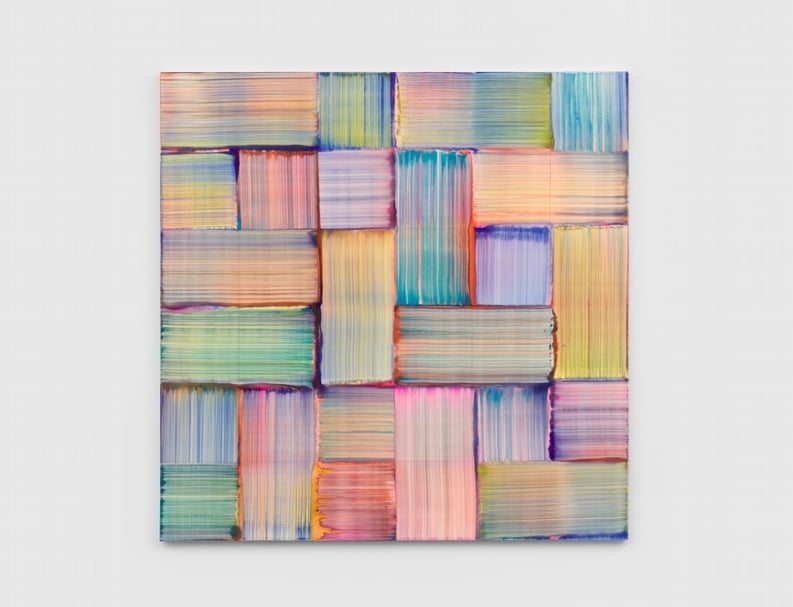 貝爾納．弗里茲（Bernard Frize）《Sega》，壓克力顏料、樹脂、畫布，122x122cm，2019。（© artist and Simon Lee Gallery）