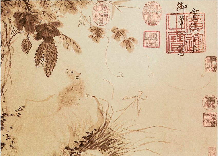 明宣宗朱瞻基〈苦瓜鼠圖〉，北京故宮藏。（本刊資料室）