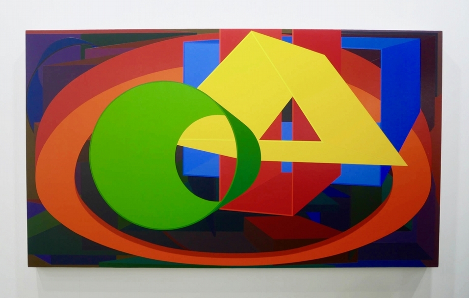 白立方畫廊（White Cube）展示美國戰後最重要的畫家之一阿爾．赫爾德（Al Held）的作品。（本刊資料室）