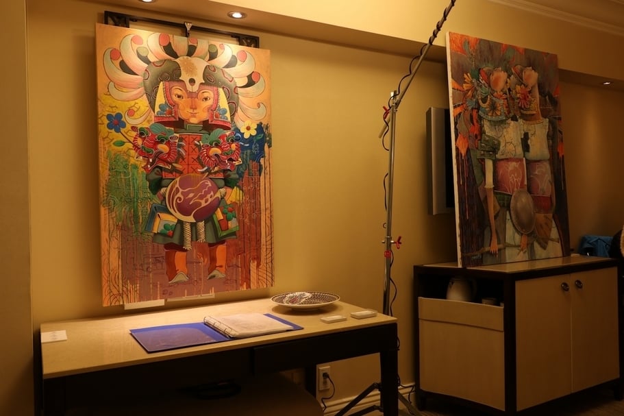 郭木生基金會美術中心展出一景。（本刊資料室）