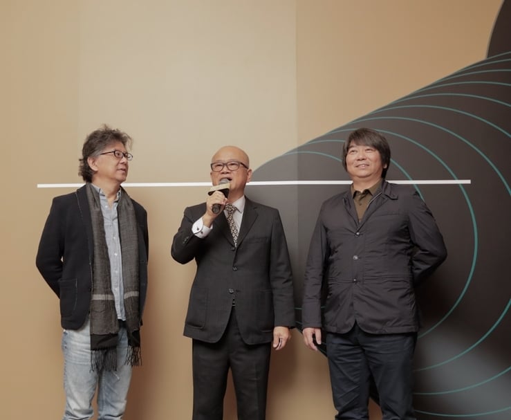 「ONE ART Taipei 2020藝術台北」三位創辦人王瑞棋、陳世彬與劉忠河的合影。（本刊資料室）