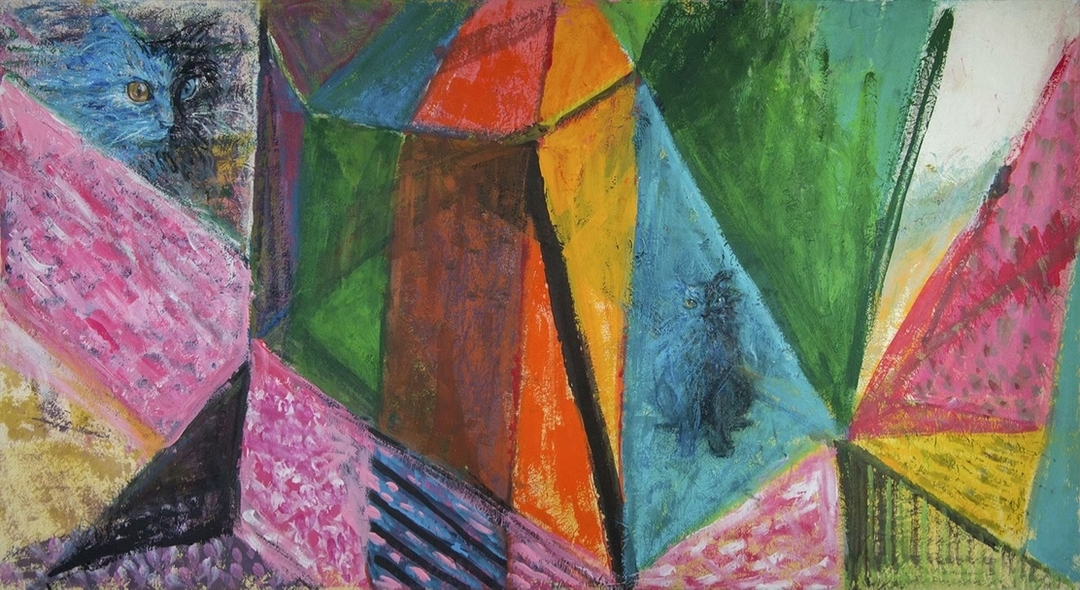 蘇一仲《真空妙有》，宣紙、水彩、廣告顏料，76×141cm，2018。（©蘇一仲）