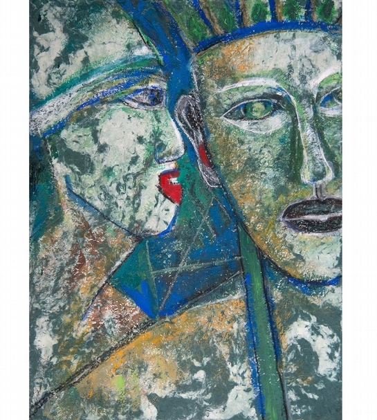 蘇一仲《讒言》，廣興紙寮五彩紙、壓克力顏料，51×67.5cm，2018。（©蘇一仲）