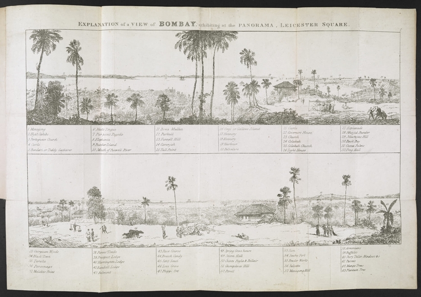 Robert Burford《panoramic painting of Bombay（now Mumbai）》， 1831，British Library。（© British Library）