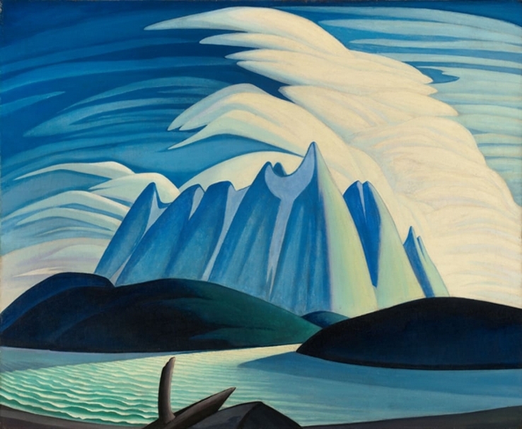 勞倫．哈里斯《湖與山》（Lake and Mountains），油彩畫布，1928，安大略畫廊藏。（©Art Gallery of Ontario）
