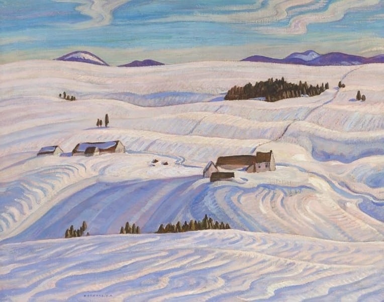 A．J．傑克森《勞倫斯丘》（Laurentian Hills），油彩畫布，63.5x81.3cm，1932-33。（©https://pressfrom.info/ca/news/canada/-127805-jackson-works-to-be-auctioned-as-ago-culls-collection.html）