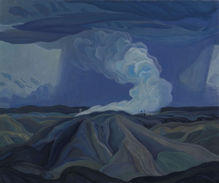 法蘭克林．卡米謝《鎳帶》（The Nickel Belt，安大略一處地名），油彩畫布，101.8x122cm，1928，渥太華畫廊藏。（©wikimedia）