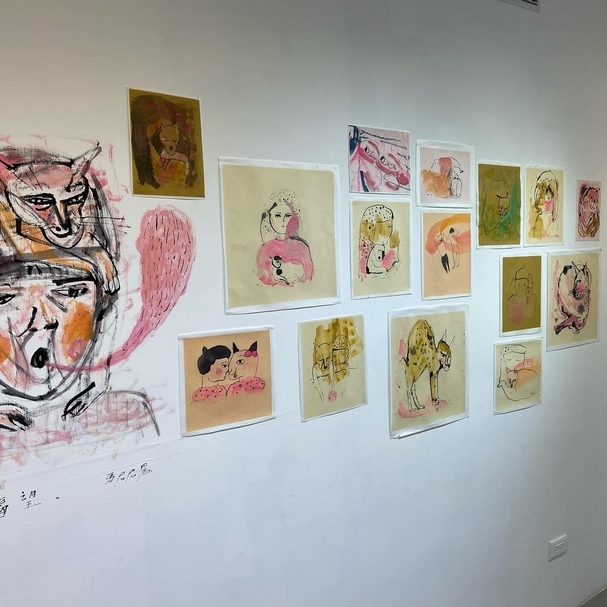 馬尼尼為插畫原作展現場(圖片: 馬尼尼為&雄獅星空)