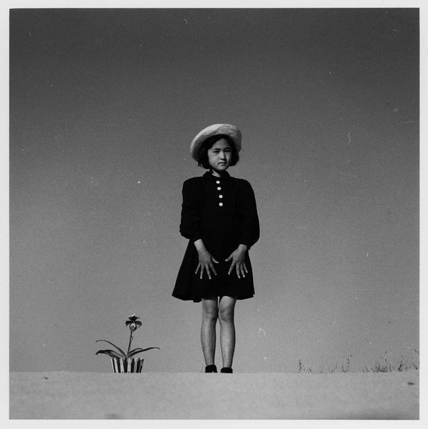 植田正治，Kako與花，1949 ©Shoji Ueda Office