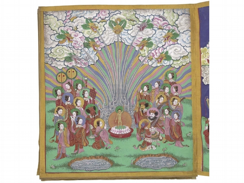 1808年中國木刻版畫《釋迦如來應化事蹟．佛陀誕生》。© British Library Board