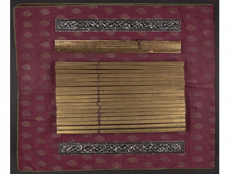 19世紀泰國《貝葉經》護板及書函。© British Library Board