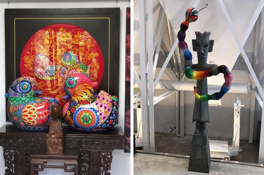 洪易作品中的各種符碼，在他的靈活運用下，跳脫過去傳統所背負的既定印象，產生更多的想像性和包容性。（簡秀枝提供）