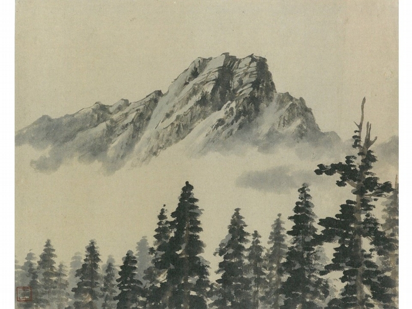 林玉山《雲檜伴玉山》，國立台灣美術館藏。（吳佳靜提供）