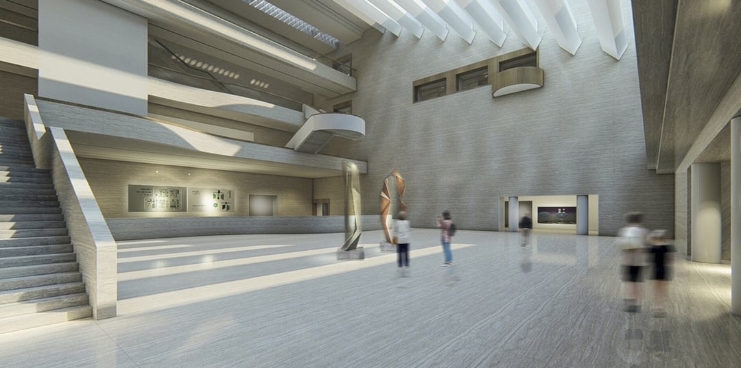 高美館「一樓雕塑大廳」示意圖。（高雄市立美術館提供）