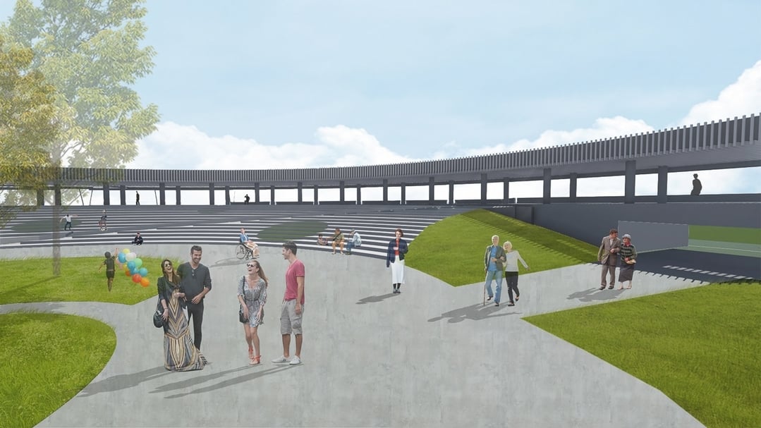 高美館「戶外圓形廣場」示意圖。（高雄市立美術館提供）