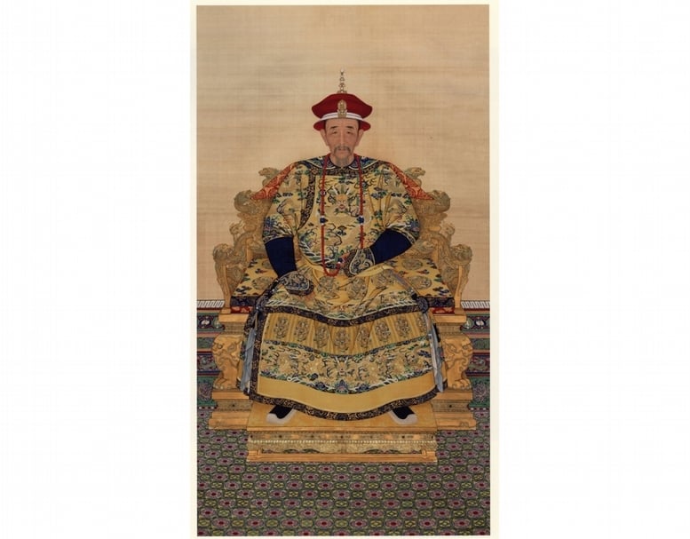 康熙皇帝畫像。（圖片出處：北京故宮博物院編，《普天同慶──清代萬壽盛典》，頁24。）
