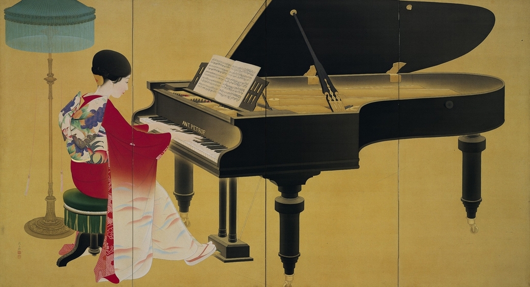 京都市京瓷美術館開館展展出作品，中村大三郎，《鋼琴》，1926。（京都市京瓷美術館提供）