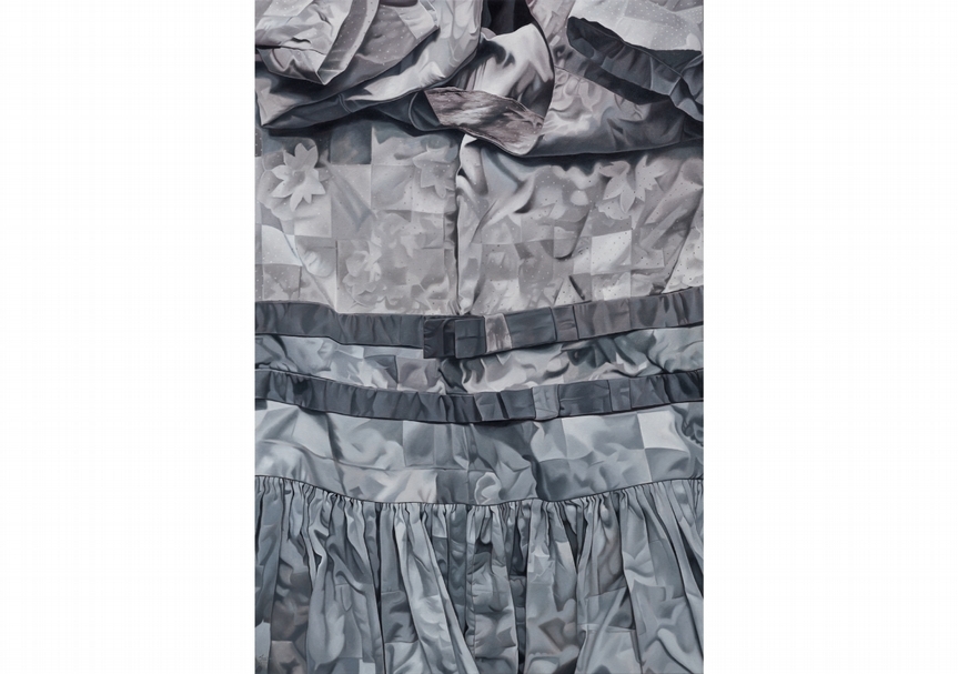 瑪莉娜．克魯斯（Marina Cruz）《不同階的灰》，油彩、畫布，182.88 x 121.92 cm，2019。（安卓藝術提供）