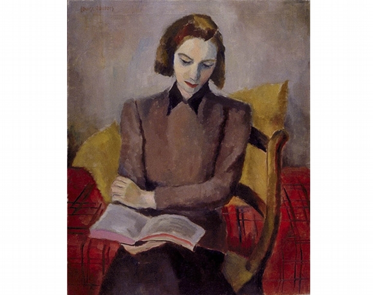 路易絲．蘭麗．嘉波（Louise Landry Gadbois）《女學生》（L'Étudiante），畫布油畫，76.5 x 63.6cm，約1940，魁北克國立美術館藏（Musée national des beaux-arts du Québec）。（© collections.mnbaq.org）